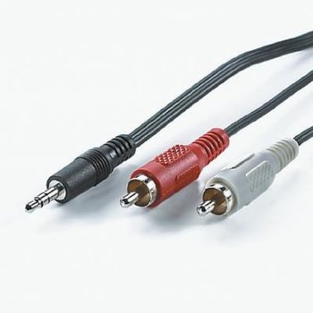 Кабел Roline 11.09.4349, от 3.5mm jack (м) към 2x RCA(м), 10 m, черен | JAR Computers ROLINE 11.09.4349 Кабел 3.5 мм/2x RCA (M) 10.0 м