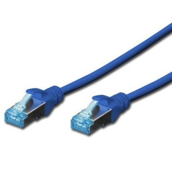 Пач кабел Cat.5e 0.5m SFTP син Assmann