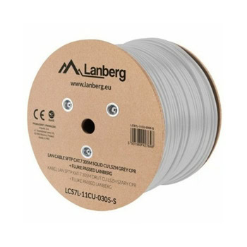 Кабел Lanberg LCS7L-11CU-0305-S, S/FTP, Cat.7, ролка 305m, сив | JAR Computers Lanberg LCS7L-11CU-0305-S
