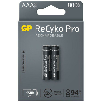 Акумулаторна батерия GP RECYKO+ PRO, AAA, 1.2V, 850mAh, NiMH, 2бр. | JAR Computers GP RECYKO+ PRO BR-85AAAHCB-EB2