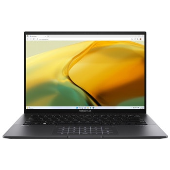 Лаптоп Asus Zenbook 14 UM3402YAR-KP511W (90NB0W95-M00XU0), шестядрен AMD Ryzen 5 7530U 2.0/4.5GHz, 14" (35.56cm) WQXGA Anti-Glare дисплей, (HDMI), 8GB LPDDR4X, 512GB SSD NVMe, 2x USB 3.2 Gen 2 Type-C, Windows 11 Home, 1.35kg | JAR Computers Asus Zenbook 14 UM3402YAR-KP511W 90NB0W95-M00XU0