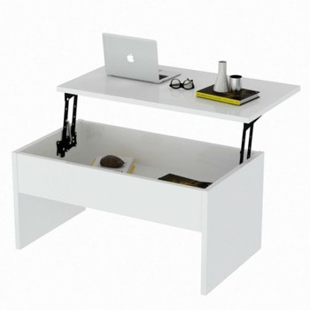 Холна маса Furny Home 756FRN2815, 450 x 900 x 520 mm, ПДЧ плот, меламиново покритие, повдигащ механизъм, бяла | JAR Computers Холна маса Furny Home 756FRN2815 45 x 90 x 52