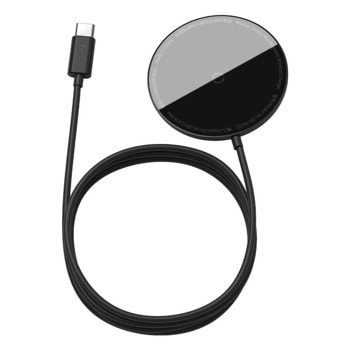 Безжично зарядно Baseus Simple Mini (WXJK-F01), от USB Type-C(м) към MagSafe, черно | JAR Computers Baseus WXJK-F01