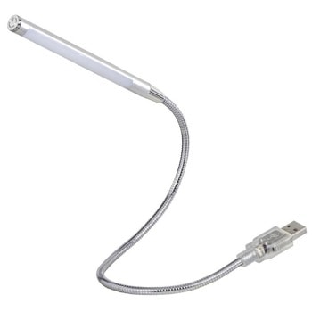 USB лампа Hama 54118, USB, LED, подвижна, димираща, тъч сензор, бяла | JAR Computers HAMA-54118