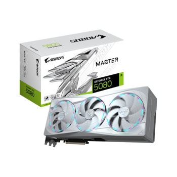 Видео карта Nvidia GF RTX 5080, 16GB, Gigabyte Aorus Master Ice, PCI-E 5.0, GDDR7, 256-bit, DisplayPort, HDMI | JAR Computers Gigabyte GV-N5080AORUSM ICE-16GD
