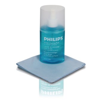 Почистващ комплект Philips SVC1116B, за LCD/LED/Plasma дисплеи, спрей+кърпичка | JAR Computers Почистващ комплект Philips SVC1116B