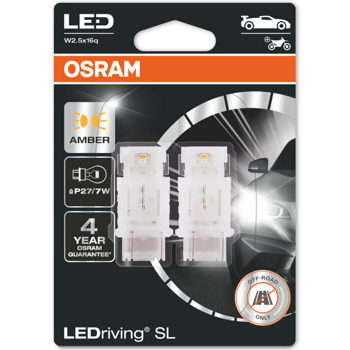 Автомобилна крушка Osram 3157DYP, 1.9W, 55lm, P27/7W, W2.5x16q, LED, 2 броя в опаковка | JAR Computers Osram 3157DYP 1.90 W 55 lm 3157DYP