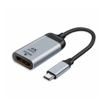 Преходник DeTech, от USB Type-C(м) към HDMI(ж), сив | JAR Computers DeTech USB Type-C to HDMI 17835