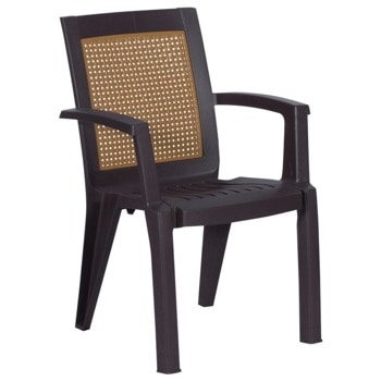 Градински стол Carmen Mimoza, до 100кг. макс. тегло, полипропилен, тъмнокафяв image