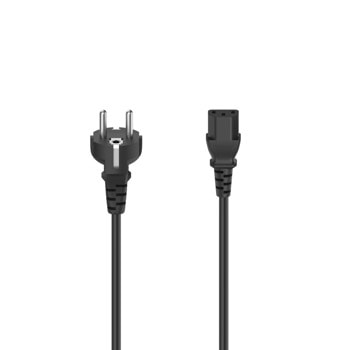 Захранващ кабел Hama 200738, от Schuko(м) към IEC C13(ж), 2.5m, черен | JAR Computers Захранващ кабел HAMA 200738 Шуко 3pin 2.5 m