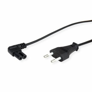 Захранващ кабел Roline 19.99.2088, от Shuko(м) IEC320 C7(ж), под ъгъл 90 градуса, черен, 1.8m | JAR Computers кабел VALUE 19.99.2088