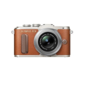 Olympus PEN E-PL8 (кафяв) + 2x обектив