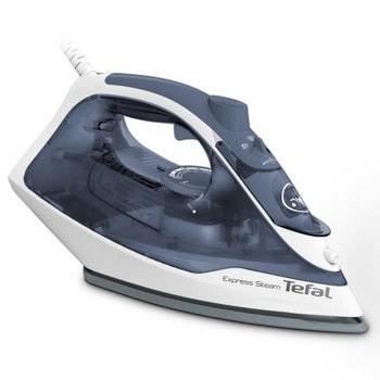 Парна ютия Tefal FV2837, керамично покритие, до 35 г/мин непрекъсната пара, 165 г/мин парен удар, анти-калциева система, анти-капкова система, 2400W, синя | JAR Computers Tefal FV2837