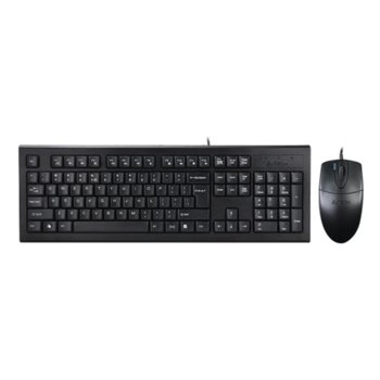 Комплект клавиатура и мишка A4Tech KR-8520D, мултимедийни бутони, оптична мишка (1000 dpi), USB, черна | JAR Computers A4Tech KR-8520D Black