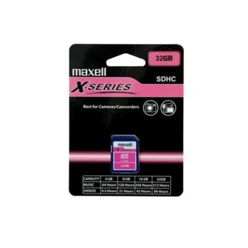 Карта памет 32GB SDHC, Maxell X-series, Class 4, скорост на четене 4MB/s, скорост на запис 4MB/s | JAR Computers 32GB Maxell X-series SD Card