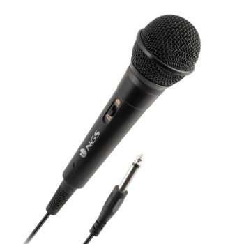 Микрофон NGS Singer Fire, 6.3 mm жак, караоке, 3m, черен | JAR Computers NGS Singer Fire
