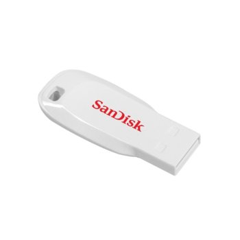 Памет 16GB USB Flash Drive, SanDisk Cruzer Blade, USB 2.0, бял | JAR Computers SanDisk 16GB Cruzer Blade White