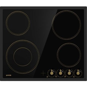 Вграден керамичен плот Gorenje EC642CLB, 4 HiLight нагревателни зони, механично управление, индикатор за остатъчна топлина, черен | JAR Computers Gorenje EC642CLB