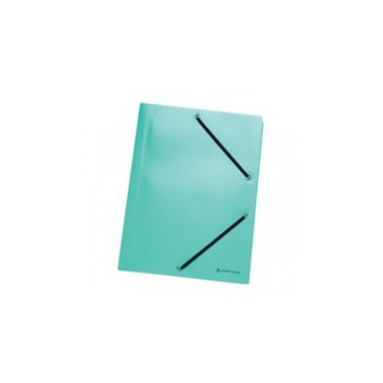 Папка, за документи, изработена от картон, с три капака и ластик, размер 250х340мм, зелена | JAR Computers Папка