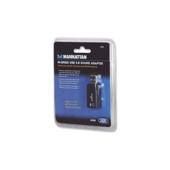 MANHATTAN 150859, Hi-Speed USB 3-D Sound Adapter | JAR Computers MANHATTAN 150859, USB 3-D Sound Adapter
