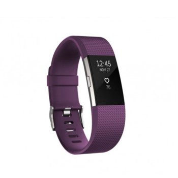 Fitbit Charge 2 Small Size Plum Silver FB407SPMS-E