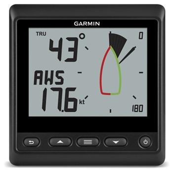 Ветроходен уред Garmin GNX Wind (010-01142-30), подходящ за платноходи, 4"(10.16 cm) LCD монохромен дисплей, 2 полета за данни и дигитална роза на ветровете, показва данните за истинския и вимпелния вятър, пилот за управлението, IPX7 защита | JAR Computers Garmin GNX Wind 010-01142-30