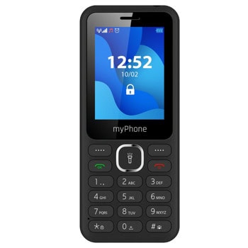 GSM myPhone 6320 (черен), поддържа 2 sim карти, 2.4"(6.10cm) TFT дисплей, едноядрен Spreadtrum SC6531DA, 32MB RAM, 32MB Flash памет(+microSD слот), 0.3 MPix camera, 73 g | JAR Computers myPhone 6320 Black