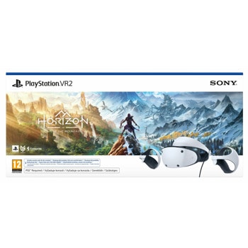 Очила за виртуална реалност PlayStation VR2 в комплект с код за игра Horizon Call of The Mountain, ОLЕD дисплей, 2000 x 2040 на око, 120Hz, USB Type-C, бели | JAR Computers PlayStation VR2 Horizon Call of The Mountain Bundl