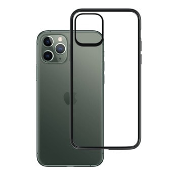 Калъф за Apple iPhone 12 Pro Max, термополиуретанов, 3МК Satin Armor Case, удароустойчив, прозрачен с черна рамка image