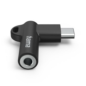 Преходник Hama 201701, от USB-C(м) към Jack 3.5mm(ж), черен | JAR Computers Преходник Hama 201701