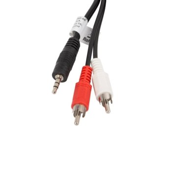 Кабел Lanberg CA-MJRC-10CC-0050-BK, от Jack 3.5mm(м) към 2x RCA Chinch(м), 5m, черен | JAR Computers Lanberg CA-MJRC-10CC-0050-BK
