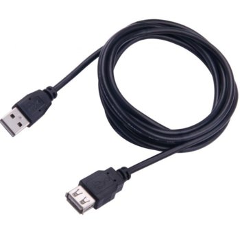 SBOX USB-1025 Кабел USB 2.0 A-A M/F 5м черен