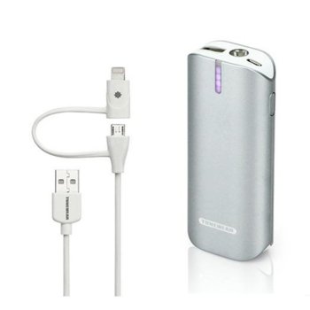 Външна батерия/power bank/ Tunewear Tunemax Barrel MFI 6000 mAh, сребрист | JAR Computers Tunewear Tunemax Barrel MFI 6000 mAh TUN-IP-200083
