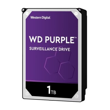 Твърд диск 1TB WD Purple Surveillance, SATA 6Gb/s, 5400rpm, 64MB, 3.5"(8.89 cm) | JAR Computers 1TB Western Digital WD10PURZ