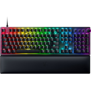Клавиатура Razer Huntsman V2 (RZ03-03930300-R3M1), гейминг, механична, лилави Clicky Razer суичове, RGB подсветка, черна, USB | JAR Computers Razer RZ03-03930300-R3M1