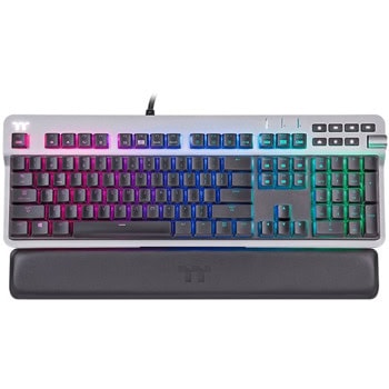 Клавиатура Thermaltake ARGENT K6 RGB Low Profile, механична, Cherry MX Speed Silver суич, гейминг, нископрофилни клавиши, RGB подсветка, сива, USB | JAR Computers Thermaltake ARGENT K6 RGB Cherry MX Speed Silver