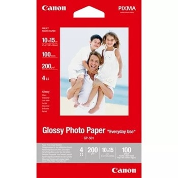 Фотохартия Canon GP-501, 10x15 cm, гланцирана, 210 g/m2, 100 листа image