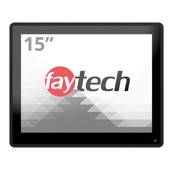 Индустриален тъч монитор Faytech 4010077706 FT15TMCAPOB, 15" (38.10 cm) XGA сензорен дисплей, DisplayPort, HDMI, VGA, RS232 | JAR Computers FAYTECH 4010077706 FT15TMCAPOB