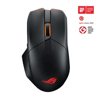 Мишка Asus ROG Chakram X Origin, оптична, 36 000 dpi, безжична, 2.4GHz Wireless, Bluetooth, USB, черна, 11 програмируеми бутона, ROG AimPoint сензор | JAR Computers Aaus ROG Chakram X Origin