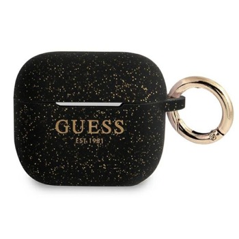 Защитен калъф Guess AirPods 3 Silicone Glitter Case, за Apple Airpods 3, силиконов, с карабинер, черен | JAR Computers Guess AirPods 3 Silicone Glitter Case GUA3SGGEK