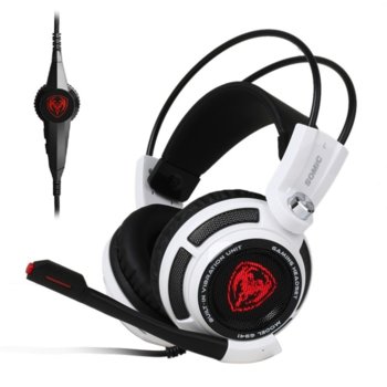 Слушалки Somic G941-W, микрофон, гейминг, 40мм говорители. виртуален 7.1 съраунд, вибрация, 2.0m, USB, бели | JAR Computers Somic G941-W