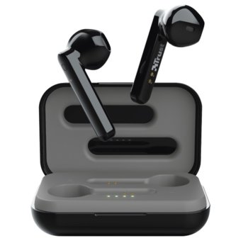 Слушалки Trust Primo Touch Bluetooth, микрофон, Bluetooth, до 4ч. издръжливост на батерията, с кутия за зареждане, черни | JAR Computers TRUST Primo Touch Bluetooth Earphones Black 23712