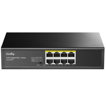 Суич Cudy GS1008PT, 8 порта, 1000Mbps, 8x 10/100/1000 Mbps PoE+ | JAR Computers Суич Cudy GS1008PT
