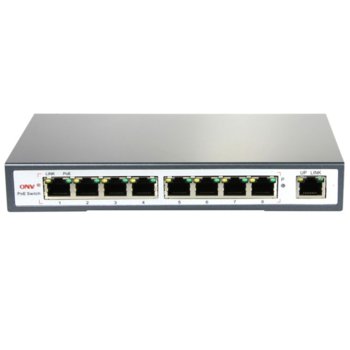 Суич ONV PoE POE31008P, 100Mbps, 8x ports, 1x Ethernet Uplink, PoE Ports | JAR Computers ONV PoE POE31008P