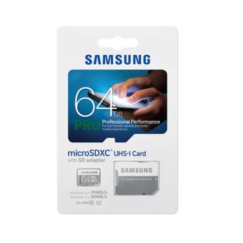 64GB Samsung PRO MicroSDXC CL10 + Adapter