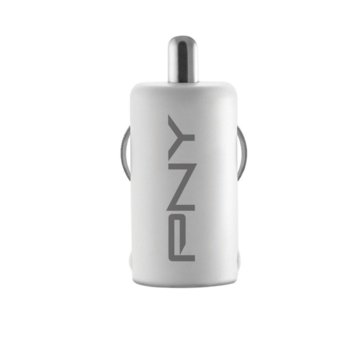 PNY Rapid USB car charger, white