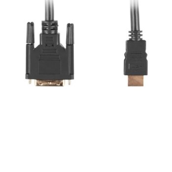 Кабел Lanberg CA-HDDV-10CC-0018-BK, от HDMI(м) към DVI-D(м), 1.8m, черен | JAR Computers Lanberg CA-HDDV-10CC-0018-BK