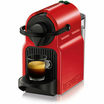 Aвтоматична еспресо машина Nespresso Inissia Red, 1260W, 0.7л. резервоар, 19 бара, зapeждaщ пaĸeт c 14 ĸaпcyли, автоматично изключване след 9 минути, червена image