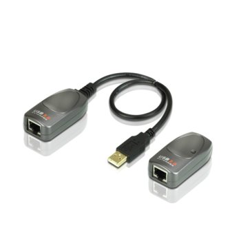 Удължител Aten UCE260, до 60 м, RJ45, USB A(м) към USB А(ж), черен | JAR Computers Aten UCE260
