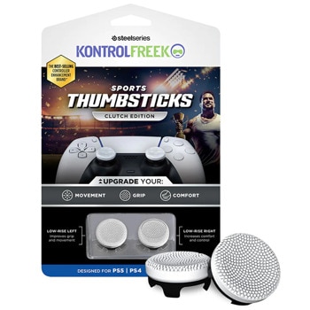 Сменяеми бутончета Thumb Grips KontrolFreek Sports Thumbsticks Clutch (5100-PS5), за PS4/PS5, за Dual Shock/DualSense, бели | JAR Computers KontrolFreek Sports Thumbsticks Clutch 5100-PS5